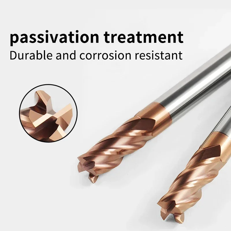 HRC55 Carbide End Mill 4Flutes Metal Steel Tungsten Milling Cutter Alloy Coating Cutting Tool CNC Maching 1 2 3 4 5 6 7 8 9-20MM 