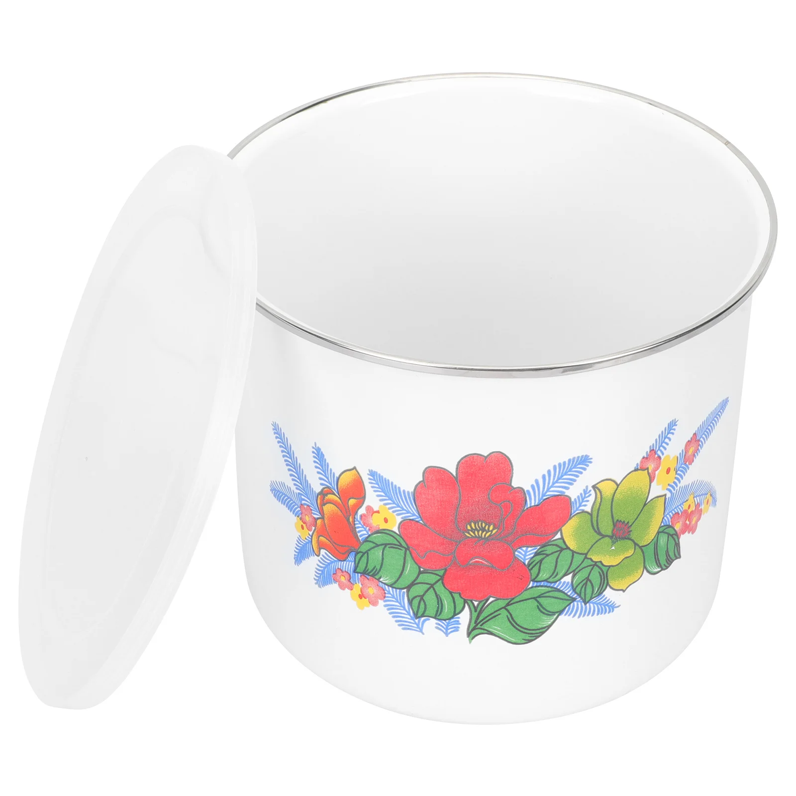 

Water Cups Vintage Coffee Mug Tea Retro Drinking Enamel Camping Large Mugs with Lid