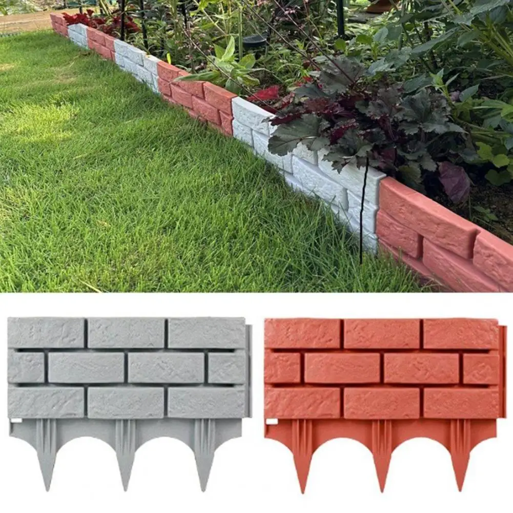 Clôture de jardin en plastique imitation brique, bordure paysagère, panneau décoratif pour parterres de fleurs, allées et jardins