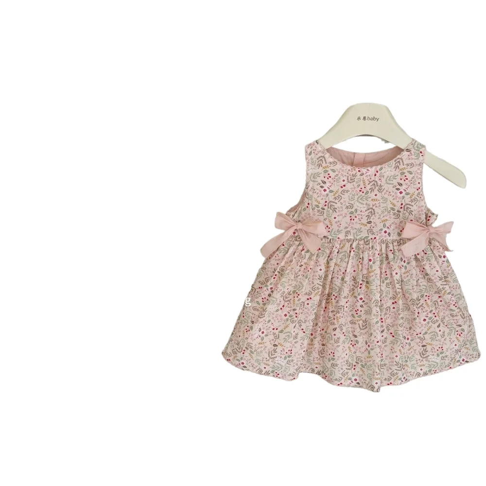 New Summer Girls Floral Dress, Stylish Princess Sleeveless Sundress for Kids  for  73-130cm