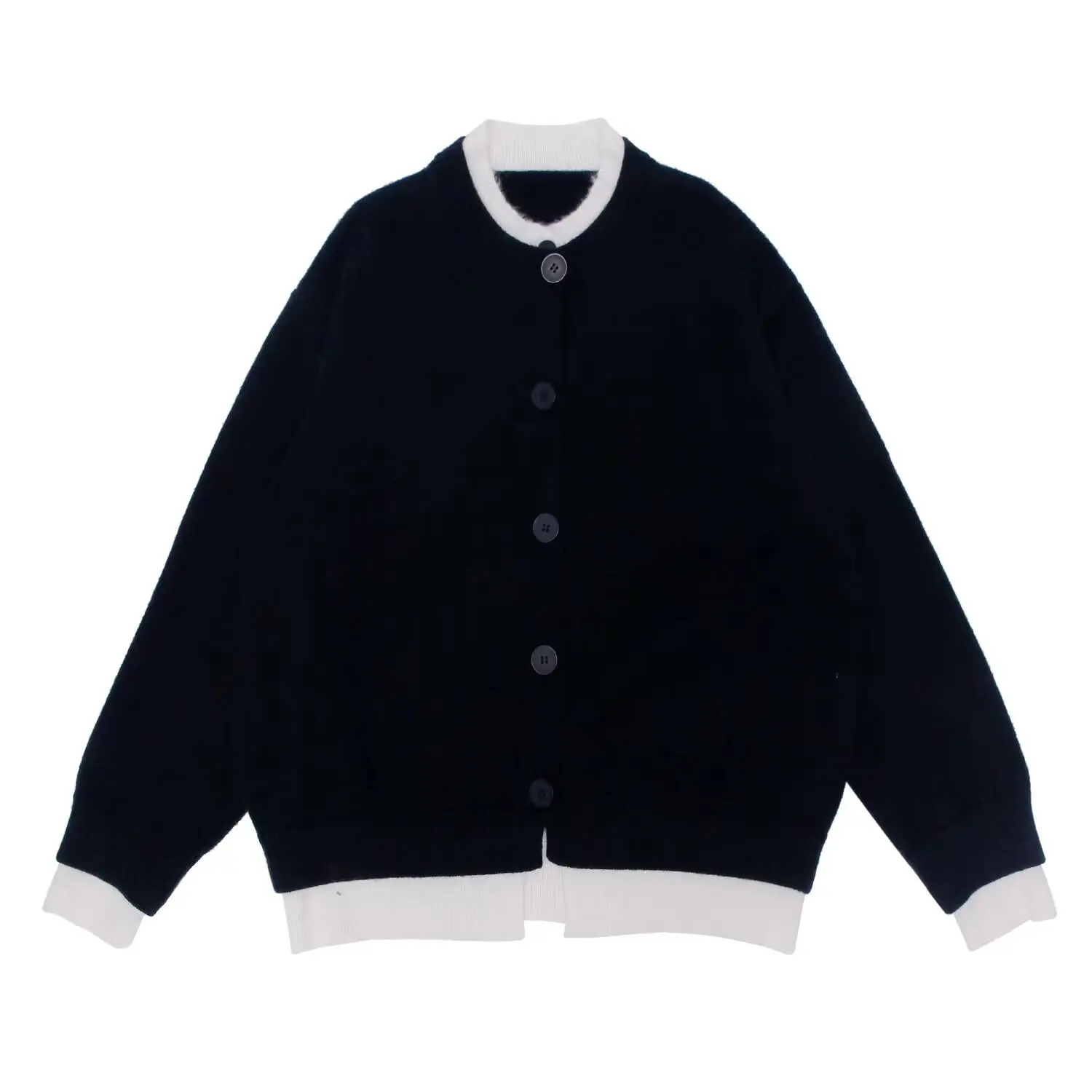 

Мужской вязаный кардиган свободного кроя, осенне-зимний, больших размеров (до 250 фунтов), в стиле «ленивый шик», имитация двухслойности, на пуговицах, свитер-топ