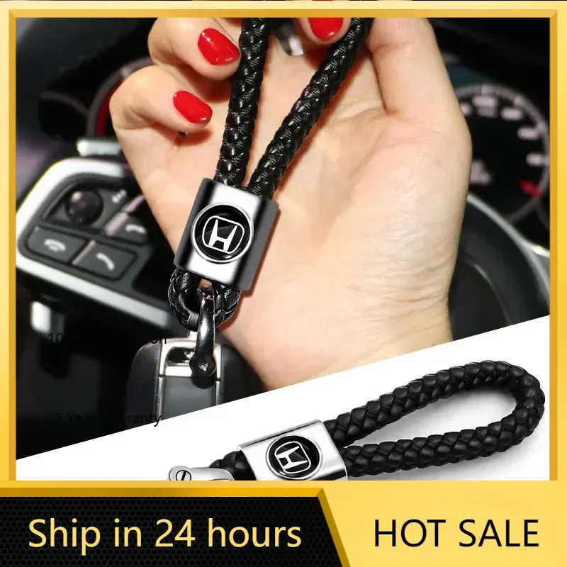 

Новинка 2025: Металлический брелок-ключница с плетеным ремешком и эмблемой для Honda Civic, Mugen, Accord, Odyssey, JAZZ, CRV, Fit, HR-V, Jazz