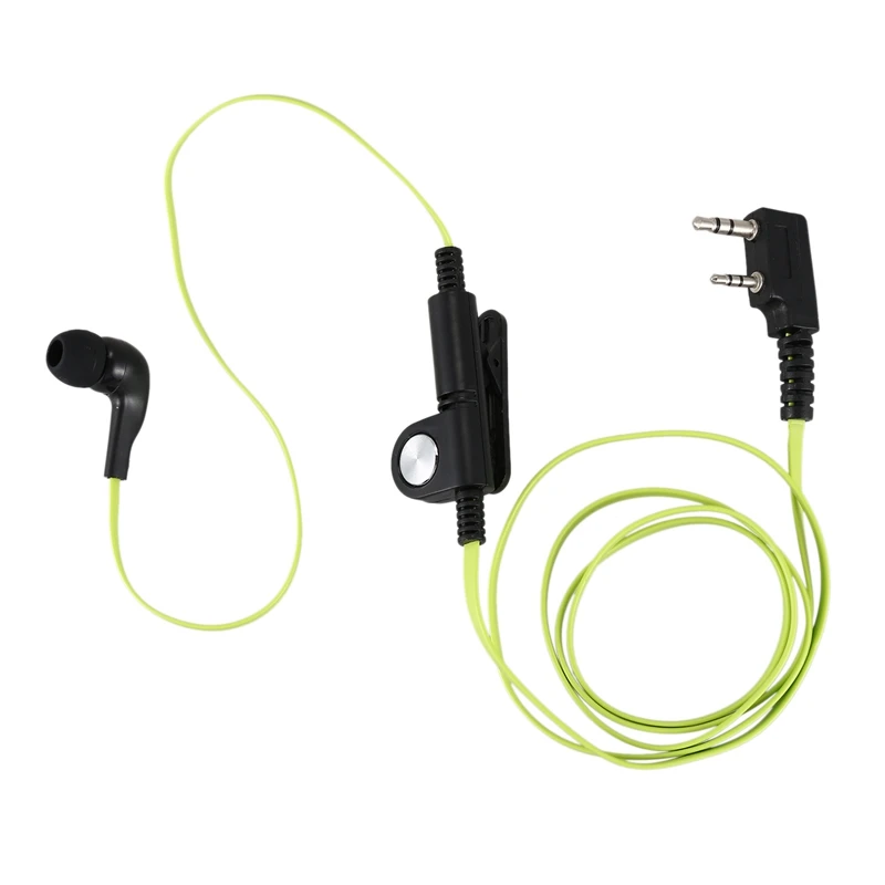 

2 Pin Noodle Style Earbud Headphone K Plug Earpiece Headset For Baofeng Uv5R Bf-888S Uv5R Radio Green Wire