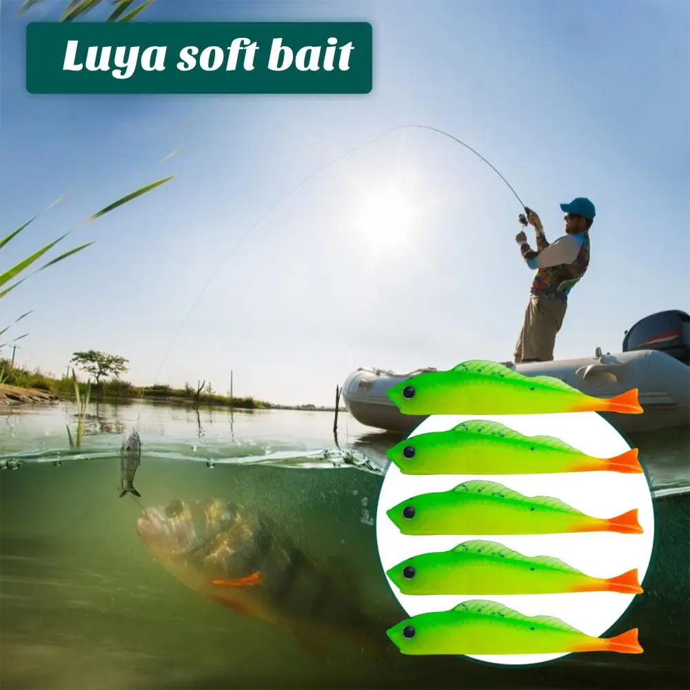 5Pcs Soft Bait 2.7g/7cm 3D Simulated Fish Eyes Soft Worm Fishing Lure Small Mini Natural Swimming Style Bait