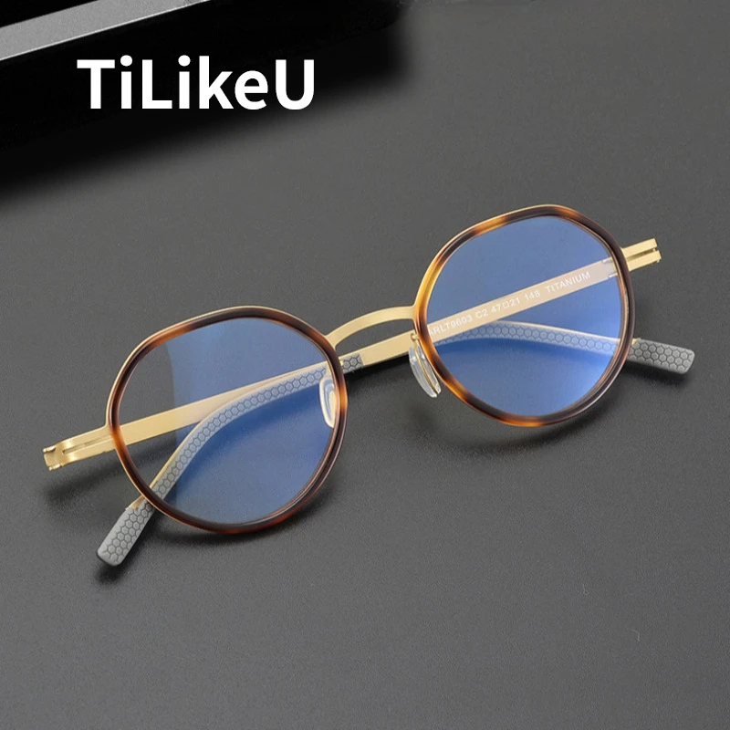 

New Arrival Non-magnetic Eyeglasses Frame Retro Polygonal Men Women Metal Screwless Eyewear Myopia Anti-blue Light Glasses Frame