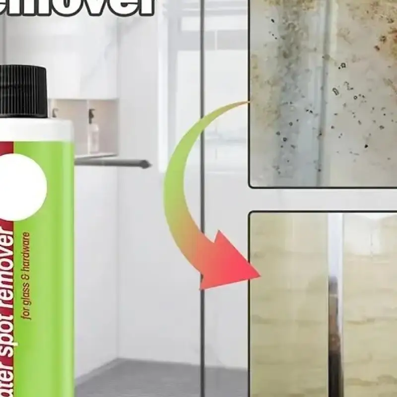 

Effective Hard Water Stain Remover Spray - Foam Descaler for Shower Glass, Tiles, Chrome - Safe on Mirrors & Stainless Steel