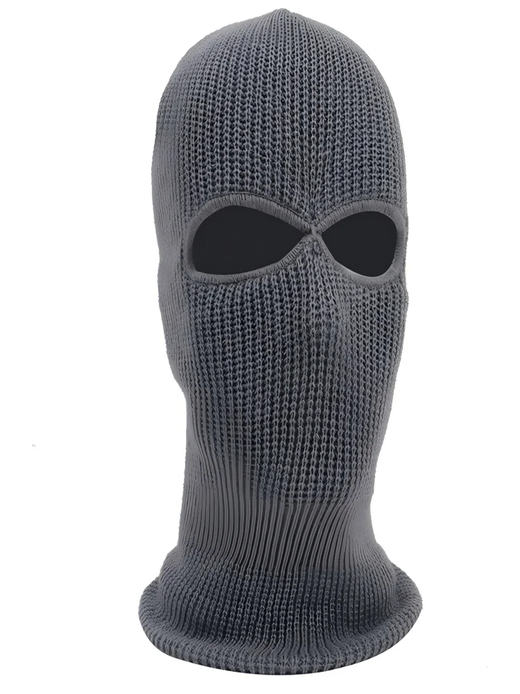 AliExpress NONE 1PC Winter Knit Cap Warm Soft 2 Holes Full Face Ski Hat Hood Motorcycle Helmet Army Tactical Hat Fashion Women Men