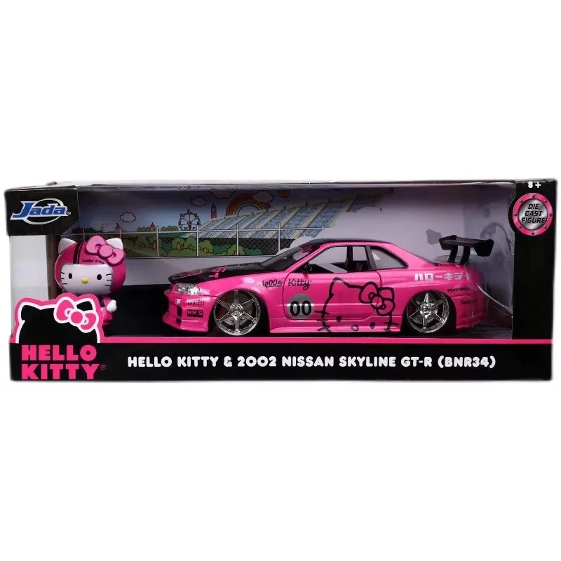 1: 24 Ratio Fast And Passionate Gtr-r35 Hello Kitty Line Mosquito Car Alloy Metal Die Casting Model Toy Car Children\'s Gift Toy