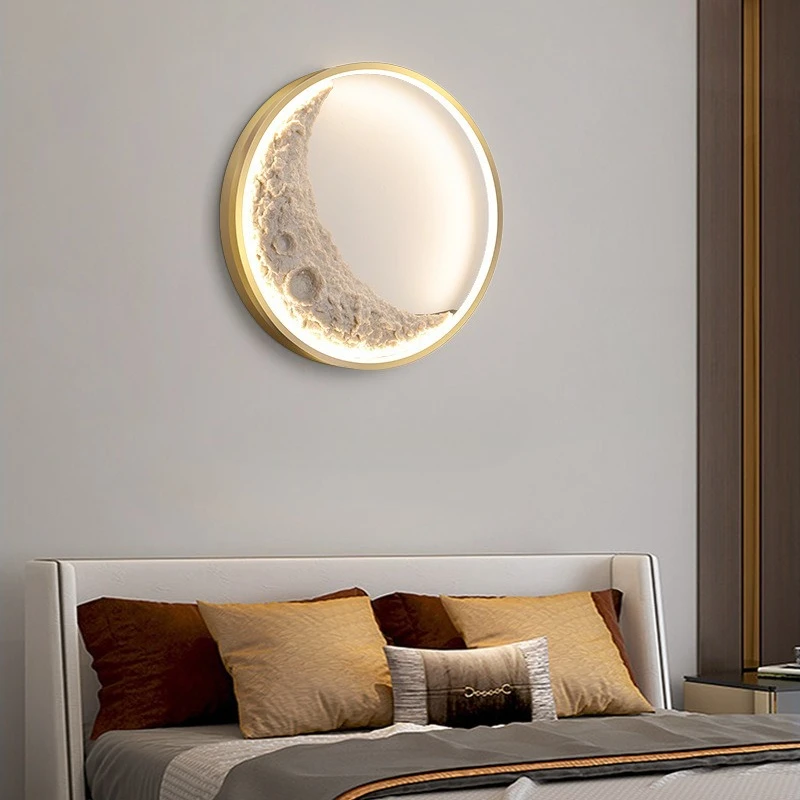 New creative background wall decorative light living room bedroom wall light crescent lamp