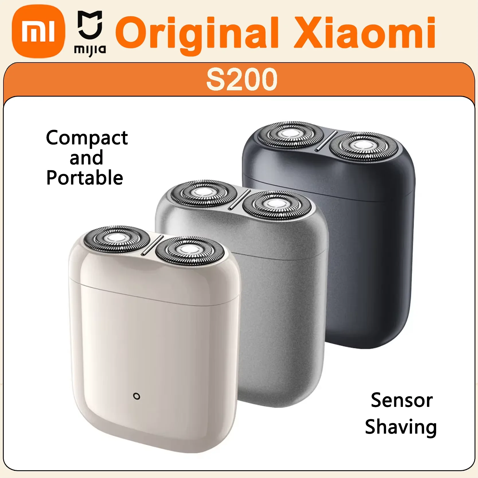 

Original XIAOMI MIJIA S200 Electric Shavers Portable IPX7 Beard Trimmer Cutter Rechargeable Washable Dry Wet Razor For Men