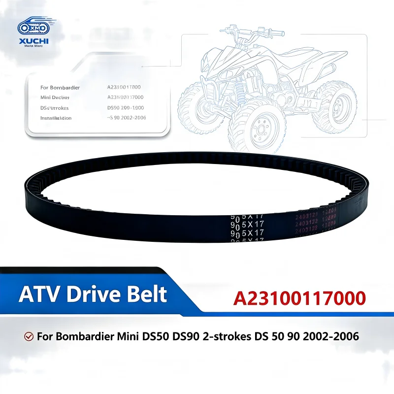 Drive Belt A23100117000 Compatible with Bombardier Mini DS50 DS90 2‑strokes DS 50 90 2002 2003 2004 2005 2006 Drive Transfer Acc