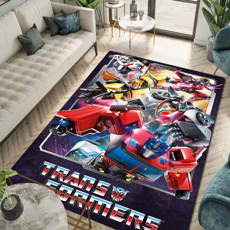 

3D T-Transformers Cartoon Printed Bumblebee Carpet Living Room Bedroom Decoration Non slip Kitchen Bathroom Outdoor Area Carpet