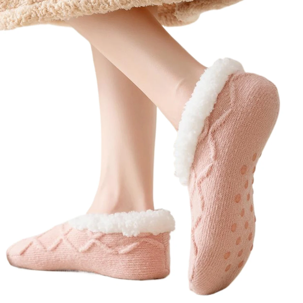 

Winter Indoor Home Slippers Socks Non Slip Carpet Sock Warm Bedroom Sleeping Sock Soft for Women