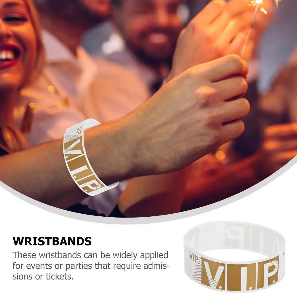 100 Pcs Party Wristband Concert Arm Bands Bracelets Event Wristbands Numbered Vip for Events