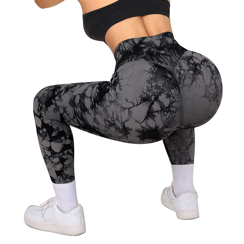 Tie Dye Yoga Pants Leggings Women High Waist Yoga Clothing Running Sports Fitness Workout Push Up Tights Scrunch Butt Leggings