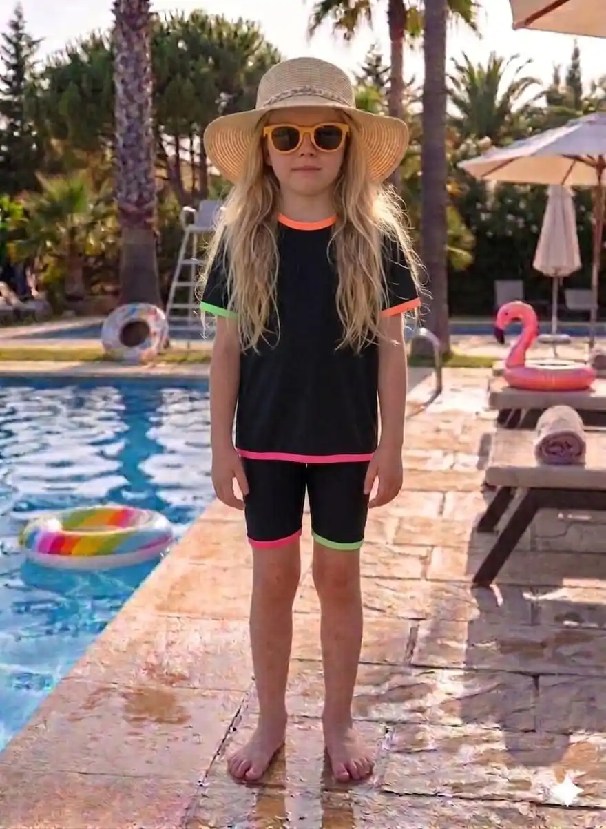 2026 Mali's SS Kids Girls One-Piece Swimsuit Summer Holiday Swimwear Dress Swimming Suit Children Boy Set Family Matching Outfit