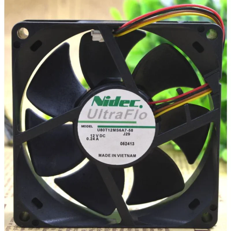 

Original New Cooler Fan For NIDEC U80T12MS6A7-58 12V 0.24A Frequency Converter Cooling Fan 8025 80*80*25mm