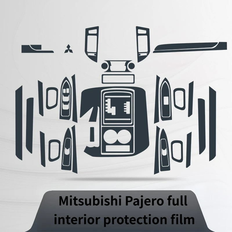 For Imported Mitsubishi Pajero V97 center console gear shift transparent protective film interior modification film