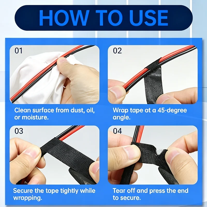 9-50mm High Temperature Wire Harness Tape Automotive Cloth Fabric Adhesive Tape Heat Resistant for Car Engine Cable Electric