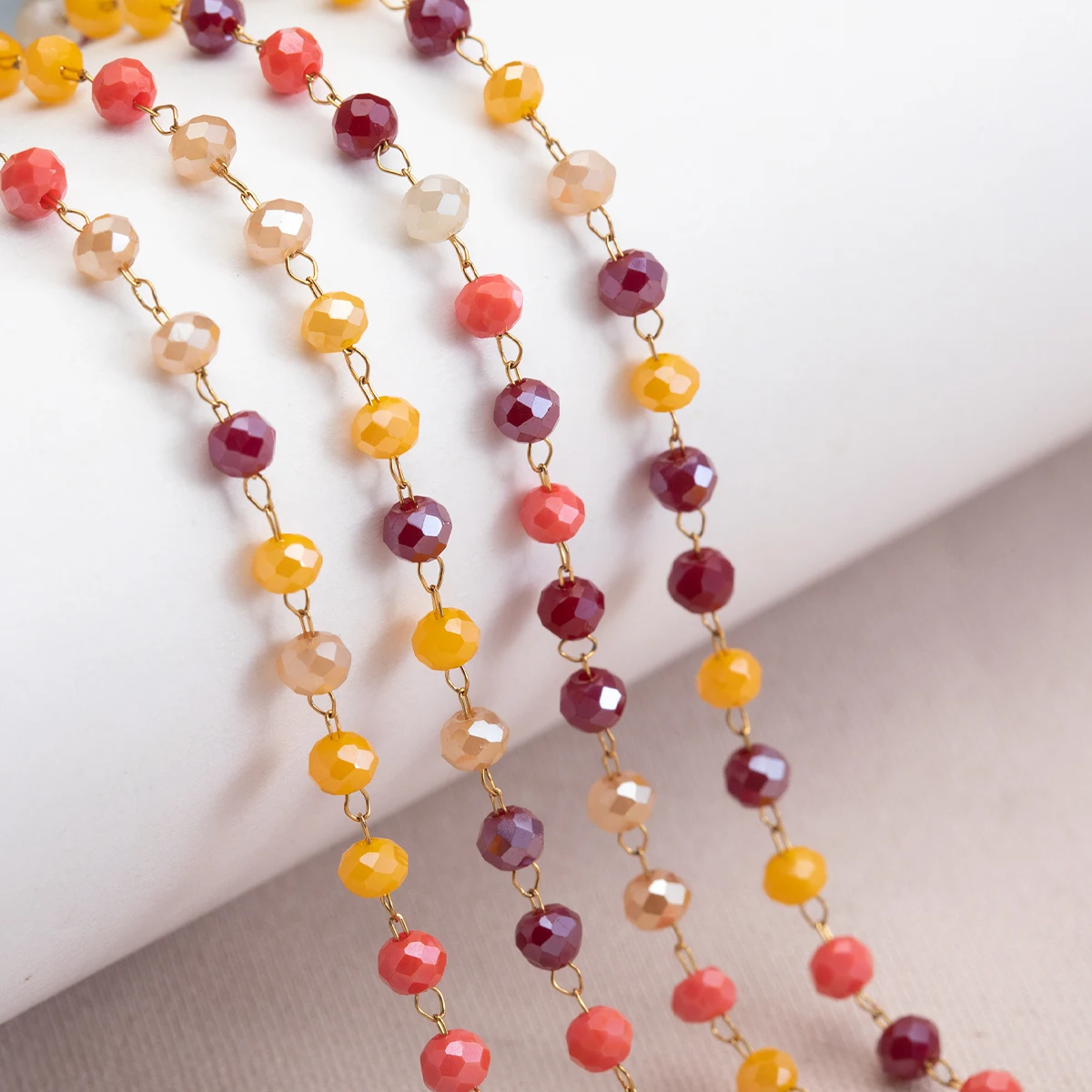 1 Meter Edelstahl Mehrfarbige Kristallperlen-Ketten für DIY Halsketten Armbänder Schmuckherstellung Zubehör – Detail 11