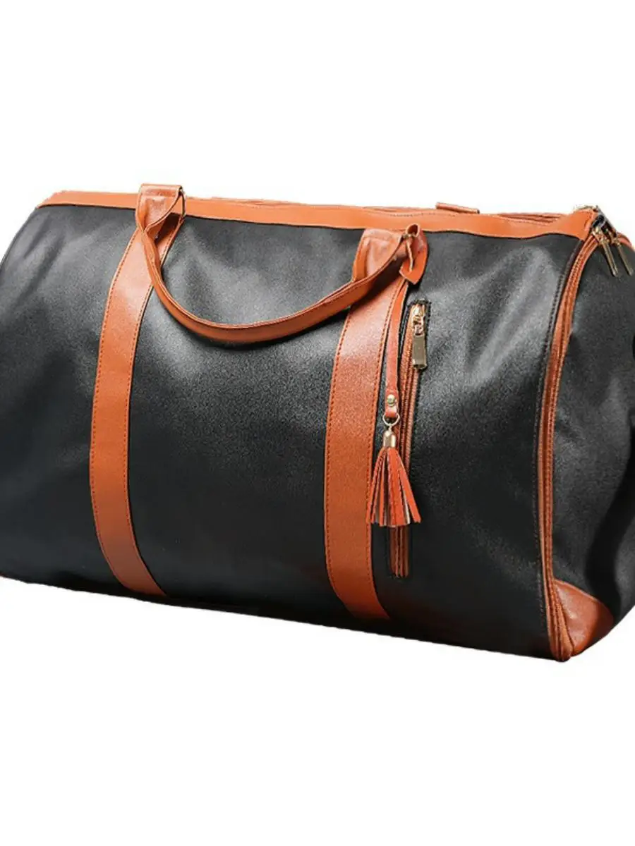 Simple Folding Storage Suit Large Bag ex Travel Bag Polyester Material with Rod Pure Color Car Seng Line Printed