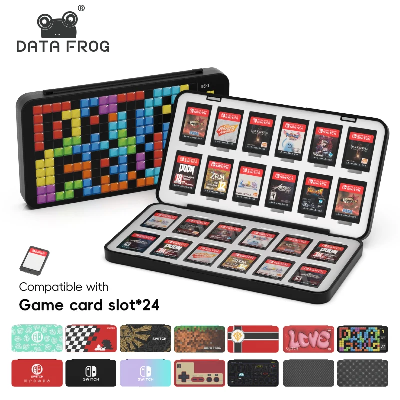 DATA FROG 24 in 1 Game Card Case Holder Hard Shell Storage Box Protective Game Card For Nintendo Switch/Switch Lite Accessories