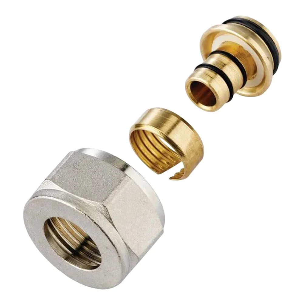 

Plumbing Essentials Nickel Plated Underfloor Heating Connector Set Includes 120 Pieces for Reliable Use on Pipes