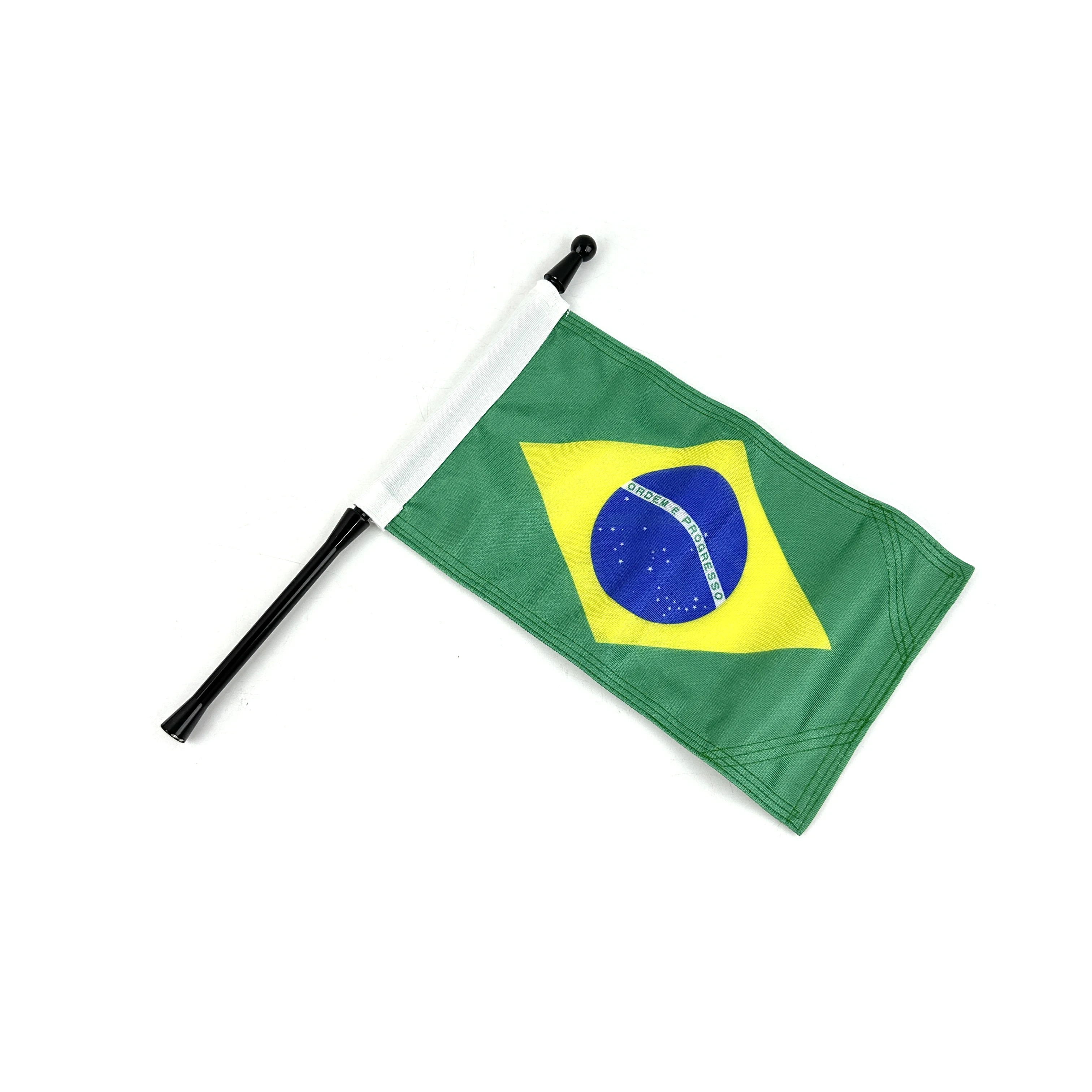 Panical Brazil Black Passenger Rear Trunk Flag Set Flagpole Kit For Honda Gold Wing Tour GL1800 2018-2024