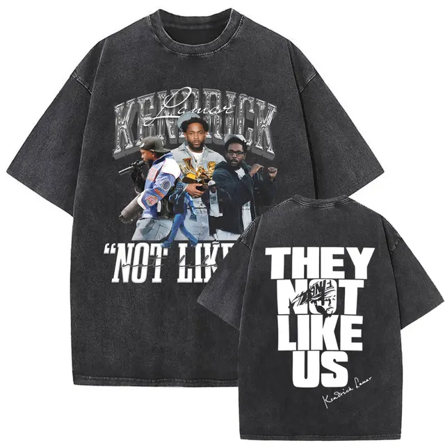 Limited Rapper Kendrick Lamar They Not Like Us Washed Vintage T