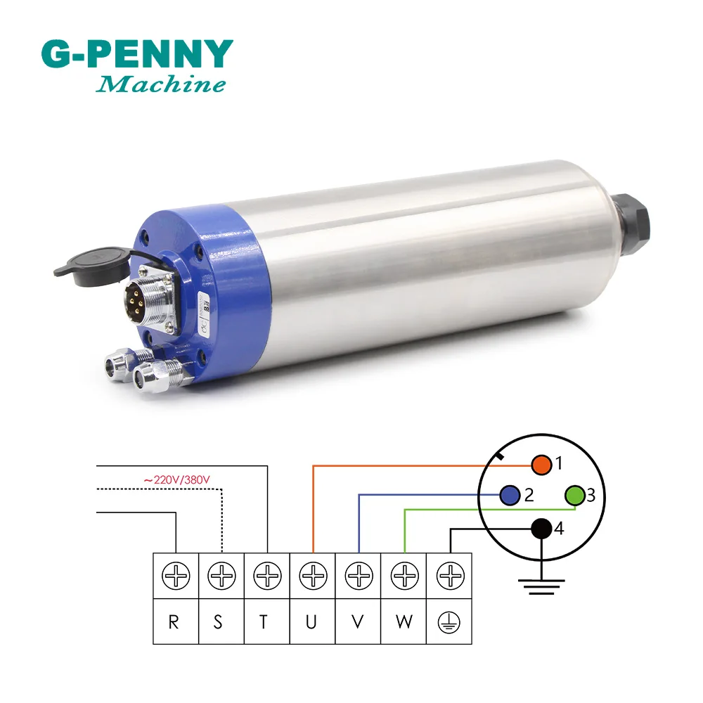 Imagem -05 - G-penny Cnc Motor do Eixo 110v 220v 380v 2.2kw Er20 Refrigerado a Água Peças Rolamentos de Madeira Pedra de Trabalho do Eixo do Motor