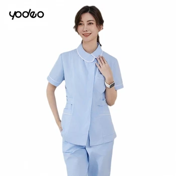 Letni zestaw pielęgniarki z krótkim rękawem Centrum poporodowe opiekunek dla matki Salon kosmetyczny pielęgniarka pielęgniarska ubrania robocze z długim rękawem