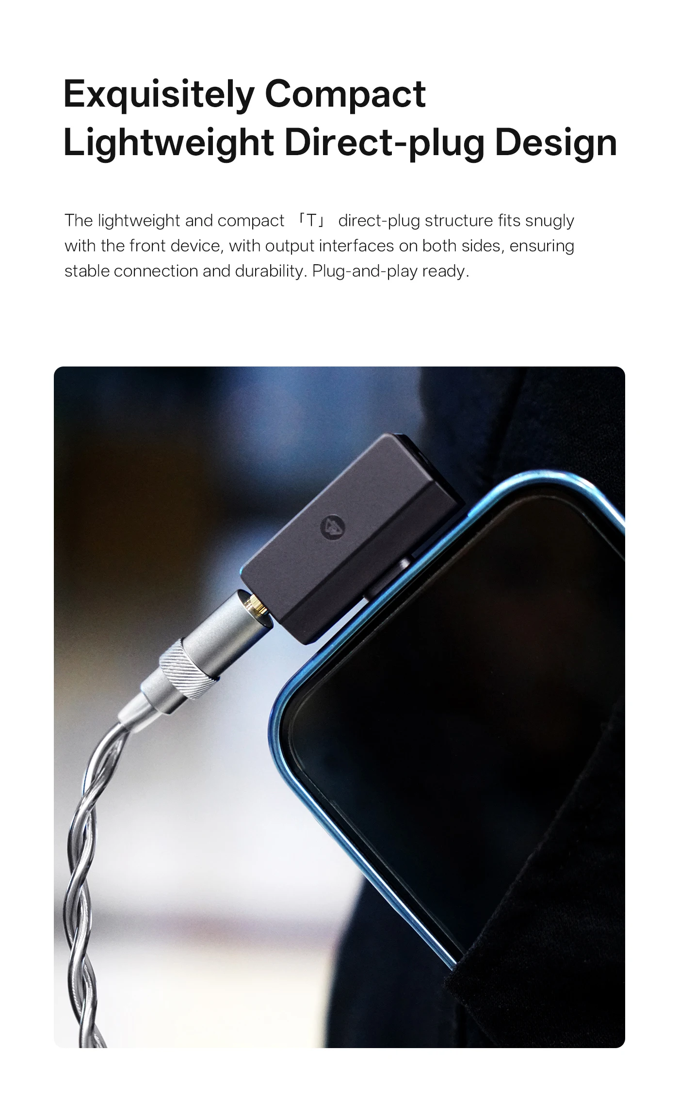 BQEYZ C30 Mini tragbarer IEM DAC, Kopfhörerverstärker, USB- und Typ-C-zu-3,5-mm-/4,4-mm-Ausgang, Mini-Audioadapter für Android/iOS/Windows – Detail 5