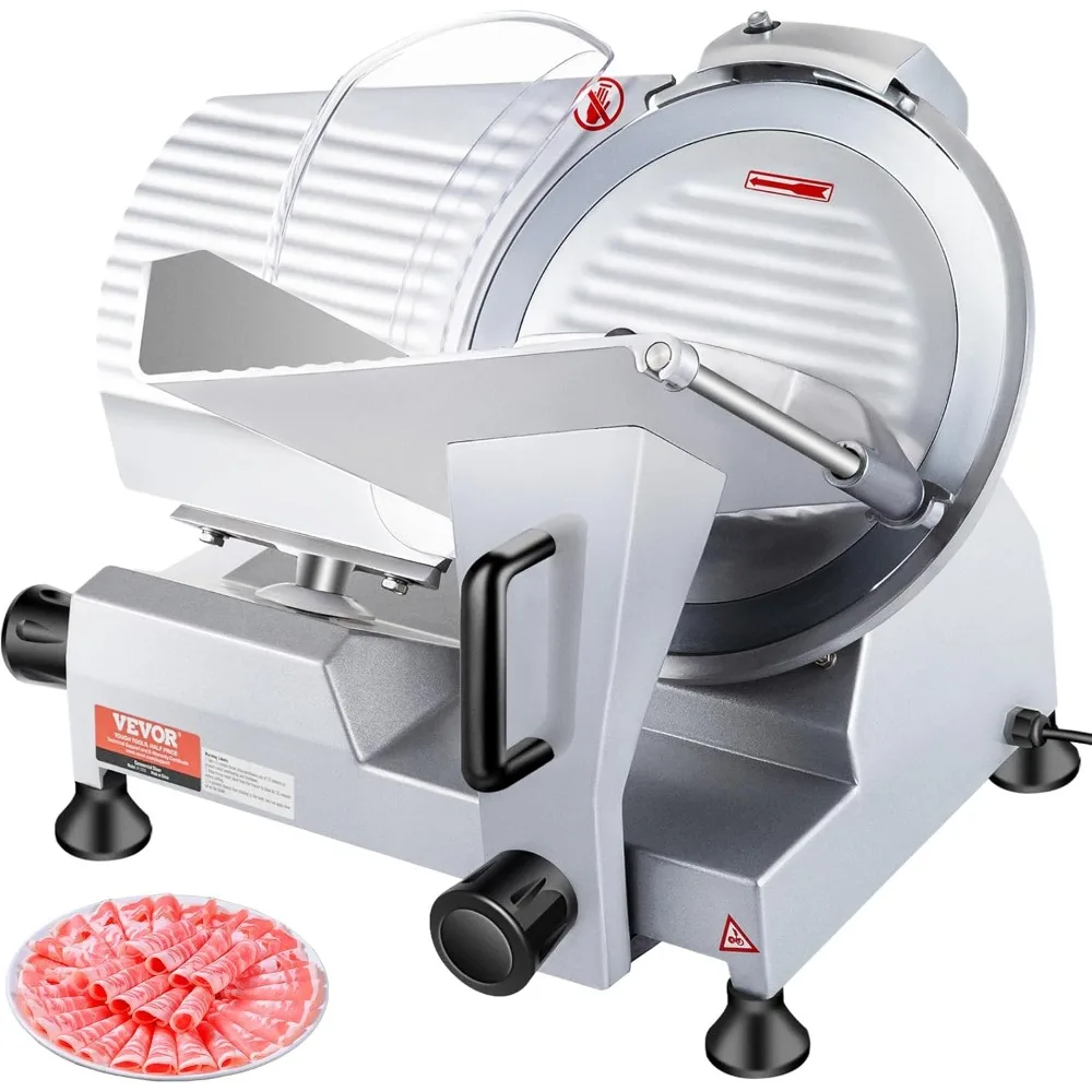 

Commercial Meat Slicer, 10 inch Electric Food Slicer, 240W Frozen Meat Deli Slicer, Premium Chromium-plated Steel Blade Se
