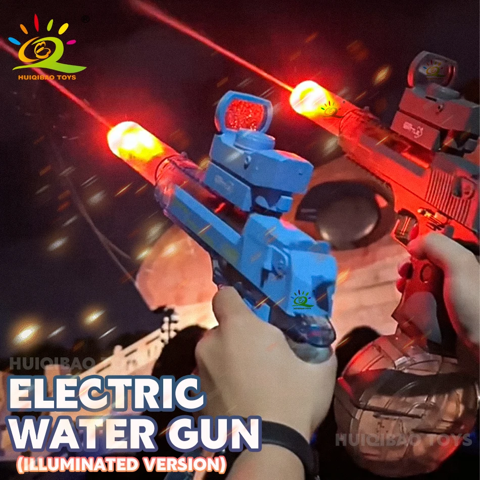 HUIQIBAO Automatic Electric Desert Eagle luminescence Water Gun Fights Toy Water Pistol Outdoor Beach Swimming Pool Children Toy