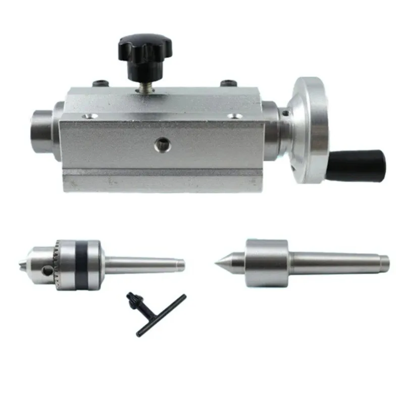 Mini Lathe Sliding Tailstock Assembly With B12 Chuck Live Center For Small Lathe Metal Turning Machining Replacement Parts