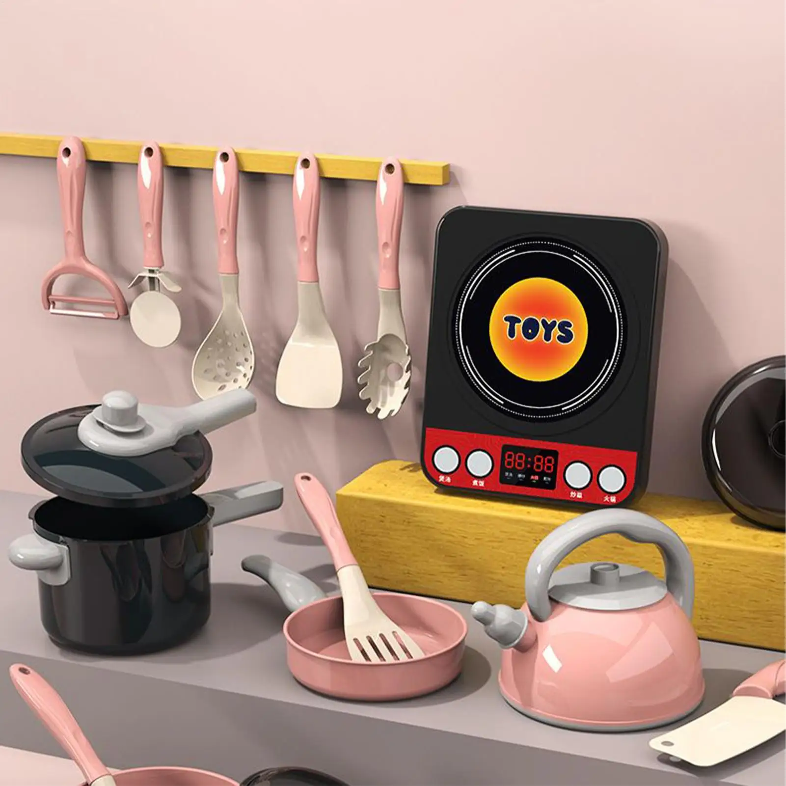 Kids Kitchen Playset 110-Piece Cookware Toys For Kids Children Dinnerware Pretend Toys For Home Classroom Role Play Party Travel