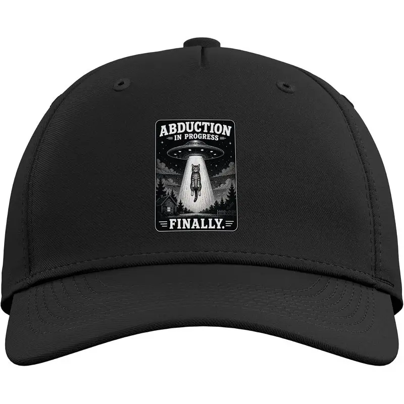 Abduction in Progress Funny Cat Alien UFO Spaceship Humorous Adjustable Baseball Hat