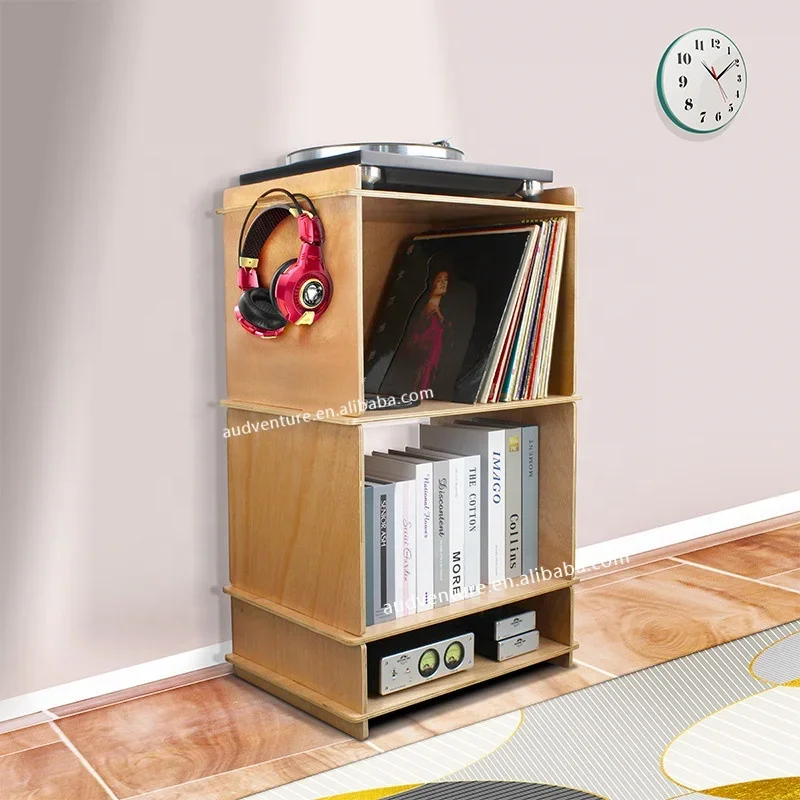 

Hooqu Ply Wood 4 Layers All In One Turntable Player Stand Vinyl Record Albums Storage Holder