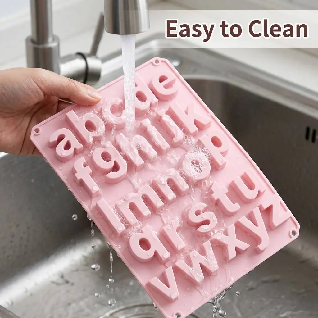 26 Cavities Large Letter Molds Silicone Alphabet Mold for Crayon, Resin, Chocolate, Candy, Wax, Cake Baking Decor