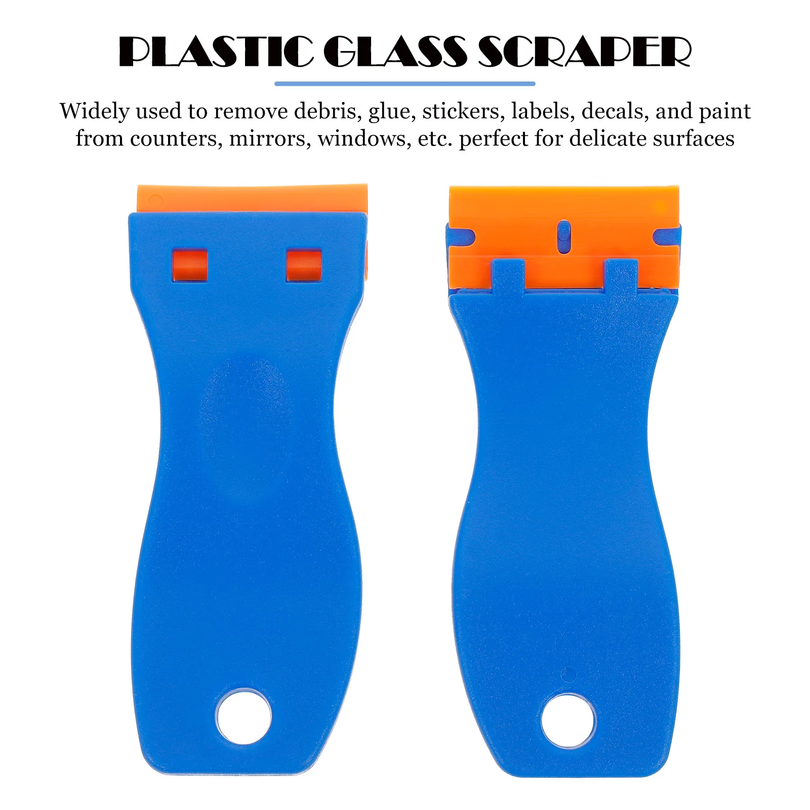 Raschietto in plastica per rimozione adesivi Strumento di pulizia Resistente alla corrosione Raschiatura decalcomanie Etichette Residui di colla