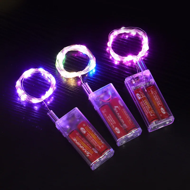 Stringa luminosa a LED a due sezioni con scatola batteria con lampadina in filo di rame per la stella della decorazione natalizia