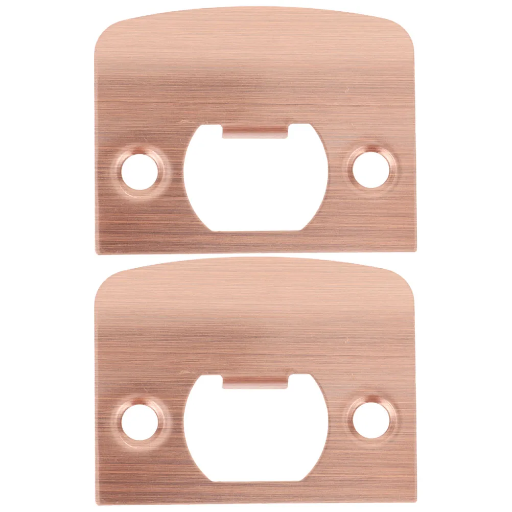 

2pcs Lock Tongue Guide Plates Stainless Steel Door Strike Plates Red Bronze Finish For Wooden Doors Deadbolt Accessories