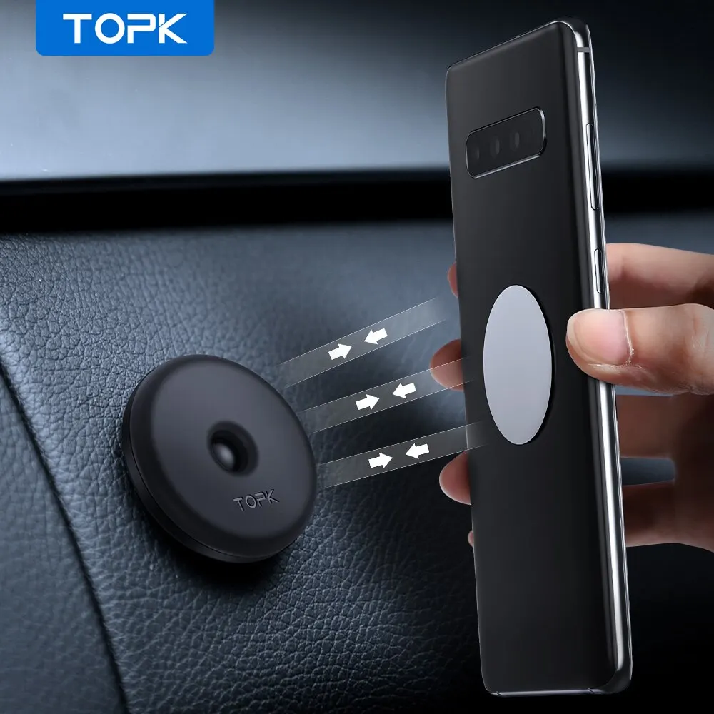 TOPK Magnetic Phone Holder for Car 4X Magnets Car Phone Mount Phone Holder Car Mount for Dashboard Compatible with All Phone