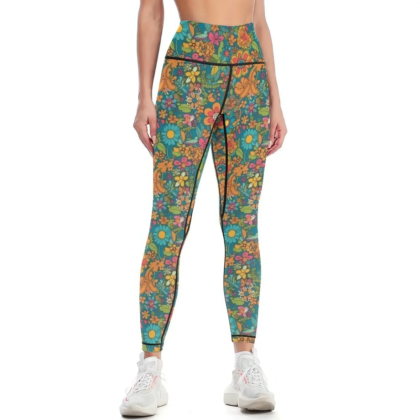 

Floral Hippie Leggings legging pants raises butt sports for push up high waist for girls Womens Leggings