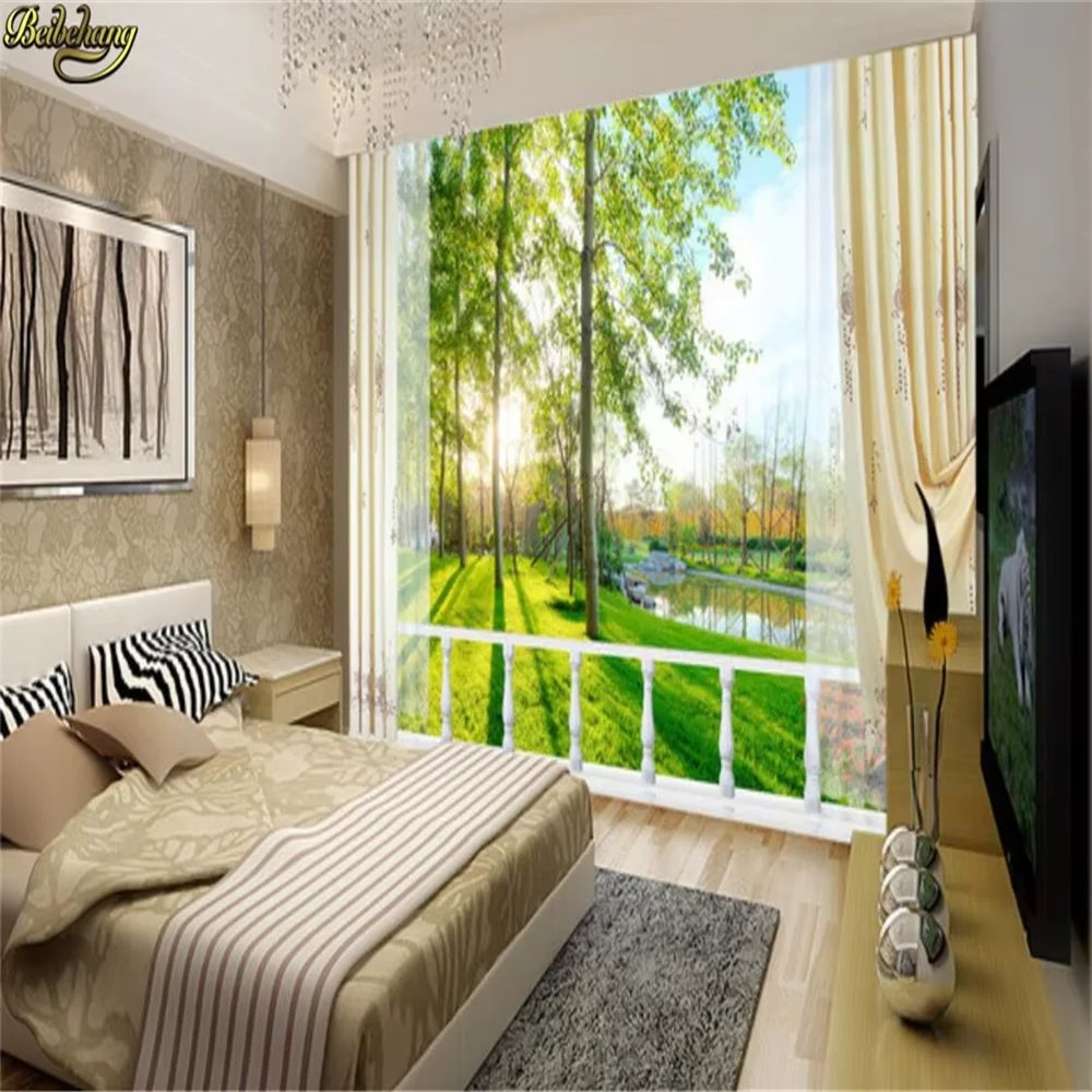 Custom Photo Wallpaper Mural Landscape Garden Scenery Wall Painting home Decor TV Background Wall Paper waterproof wall sticker
