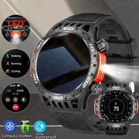 2026 nuevo con linterna LED reloj inteligente hombres 360*360 pantalla HD 450 mAh ritmo cardíaco deportes salud Bluetooth llamada SmartWatch