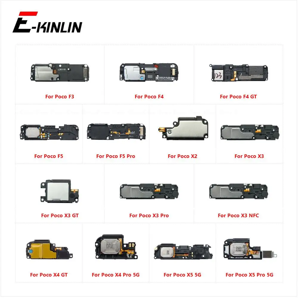 Loud Speaker Sound Buzzer For Xiaomi Poco F2 F3 F4 F5 X2 X3 X4 X5 Pro GT NFC Loudspeaker Flex Cable Ringer Parts