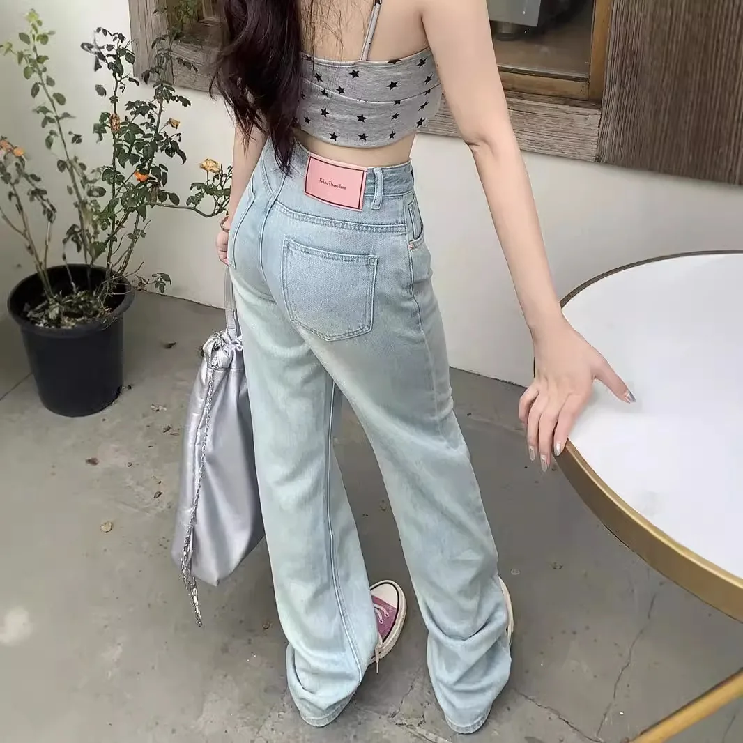 กางเกงยีนส์ทรงบอยเฟรนด์ ขากว้าง ทรงเรโทร Y2K แฟชั่นวินเทจ ยุค 2000  สไตล์เกาหลี สำหรับผู้หญิง  ใส่สบาย ทรงหลวม ไซส์ใหญ่