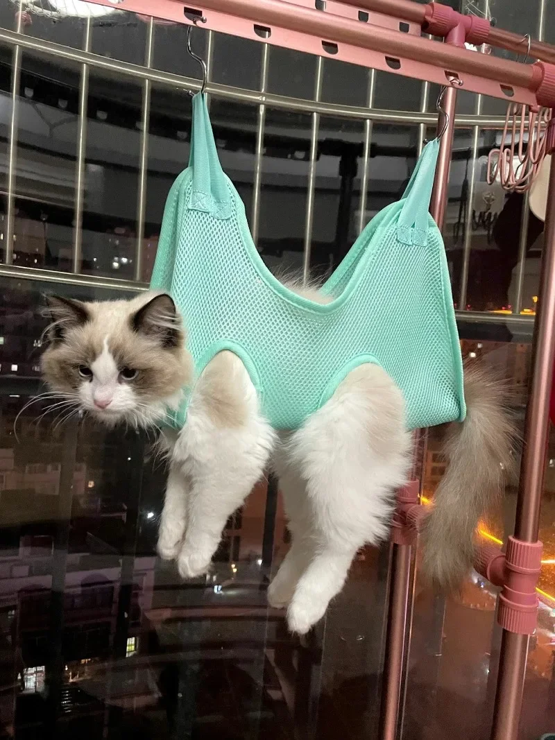 Cat Grooming Nail Cutting Pet Supplies Pet Beauty Hammock Hanging Anti Scratch Bite Fixed Bag Bath Trimming Restraint Bag
