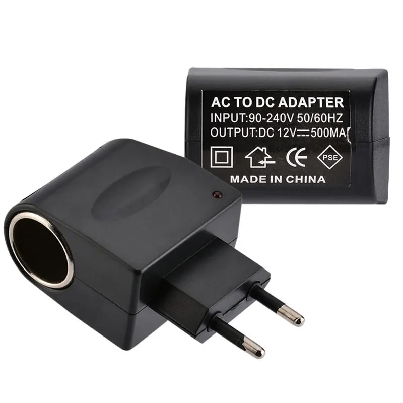 

220V AC to 12V DC Car Cigarette Lighter 110V-220V AC to 12V DC EU Home Plug Wall Power Socket Plug Power Adapter Converter